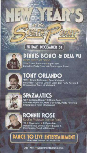 South Point's NYE 2010 ad
